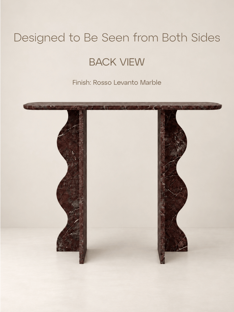 Rosso Levanto Marble Console_Back View